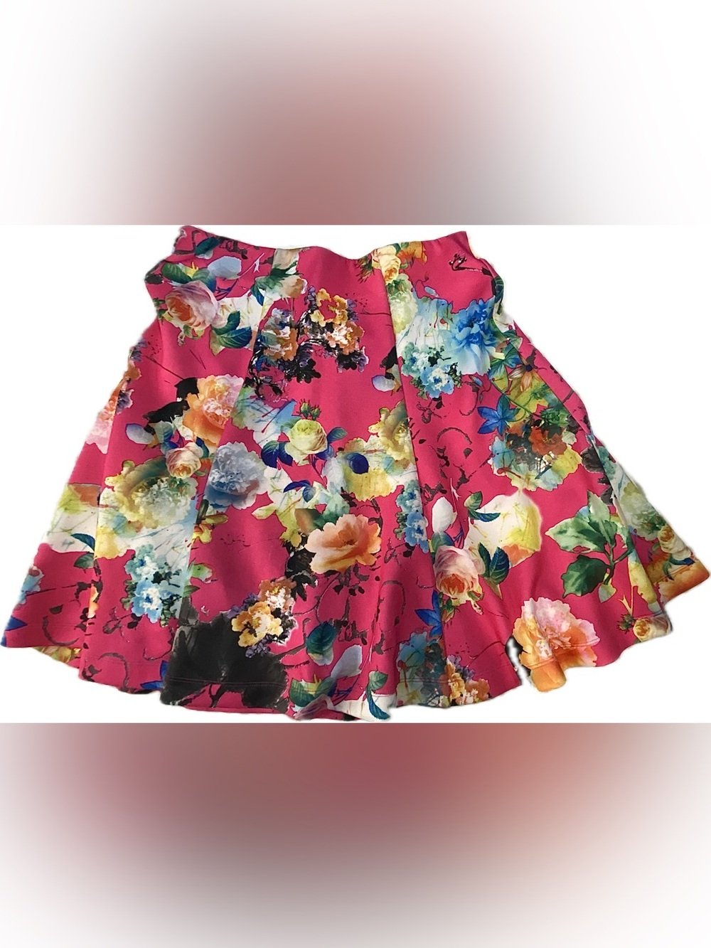 Floral Circle Skirt in Fuchsia Pink - Picture 2 of 3